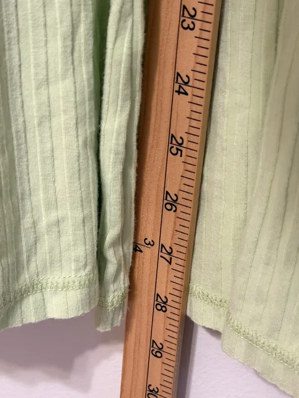 Free People Movement Blissed Out Wide Leg Pants Womens Size XS Green Ribbed - Image 9