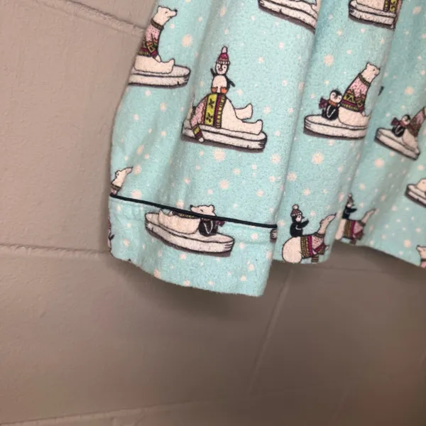 PJ Salvage Polar Bear Flannel Pajama Set Women’s Size XL Polar Bears & Penguins - Image 5