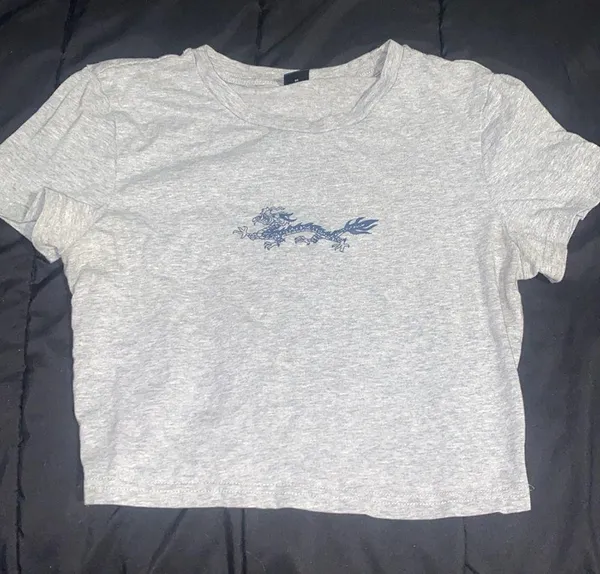 Gray and Cream Short Sleeve Tops - Image 5