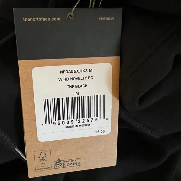 The North Face Hoodie Women's Medium Black Chest Logo Kangaroo Pocket Athleisure - Image 5