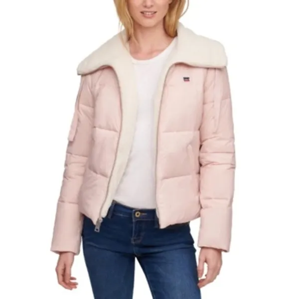 Levi's Faux-Sherpa-Lined Bomber Puffer Jacket XL- soft pink - Image 3