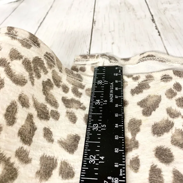 Carole Christian Leopard Print Tunic Women XL Brown Button Down French Terry‎ - Image 5