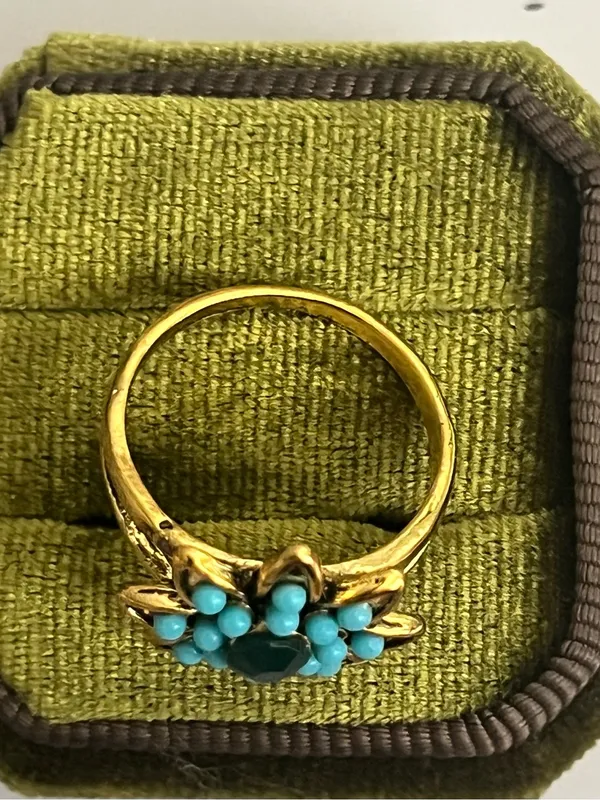 Vintage/Bohemian Design Stainless Steel Golden Flower Design Beads Ring S 9 - Image 4