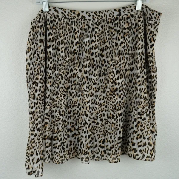 NWT Banana Republic Leopard Print Pleated‎ Midi Skirt Size 18 Cocktail Capsule - Image 4