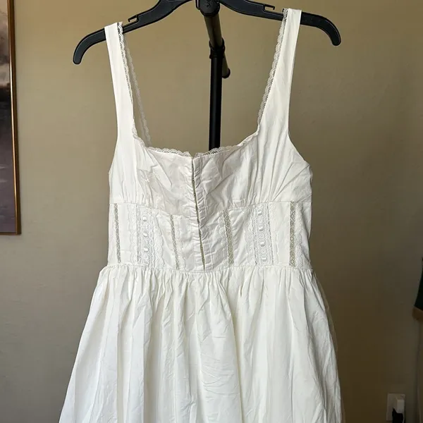 House of CB 'Perle’ White Lace Trim‎ Midi Dress NWOT size L - Image 15