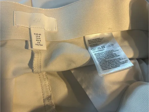 H&M Women's Ankle Slacks Size 8 Light Khaki Beige Cropped Dress Pants Workwear - Image 3