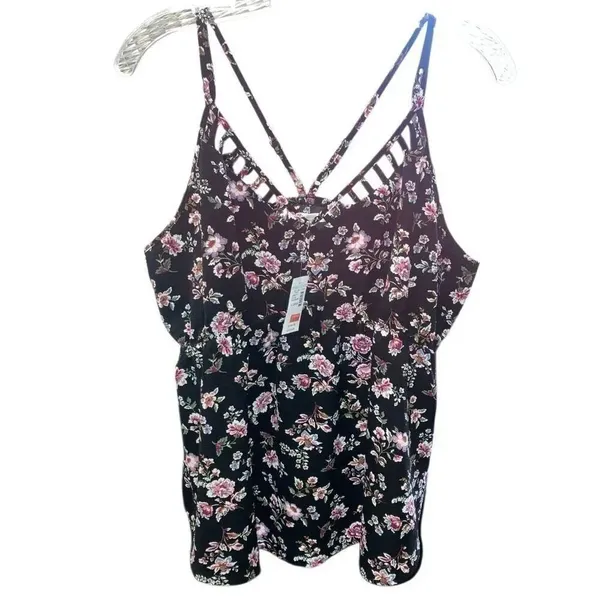 Maurice’s V-Neck Peplum Floral Polyester Spandex Blouse XL NEW #487 - Image 2