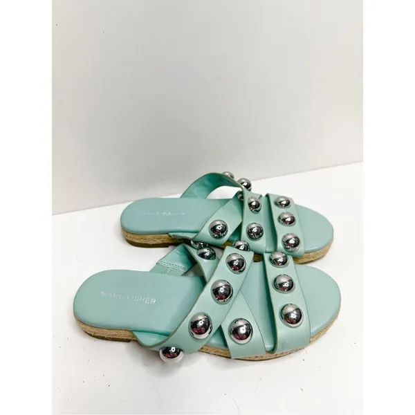 Marc Fisher Sandals Womens Size‎ 6 Green Prisca Crisscross Espadrille Slides - Image 4