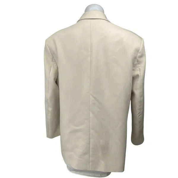 Zara Cream White Double Breasted Notch Collar Button Blazer Coat Jacket Size S - Image 2