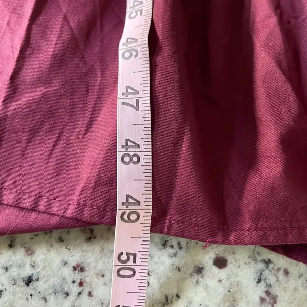 Lulus Midi Dress Wmns XS Burgundy Cottagecore Puff Sleeve Tiered Back Cutout Tie - Image 11