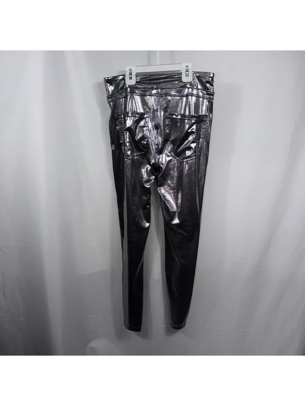 Halara Metallic Silver High Rise 7/8 Leggings M - Image 6