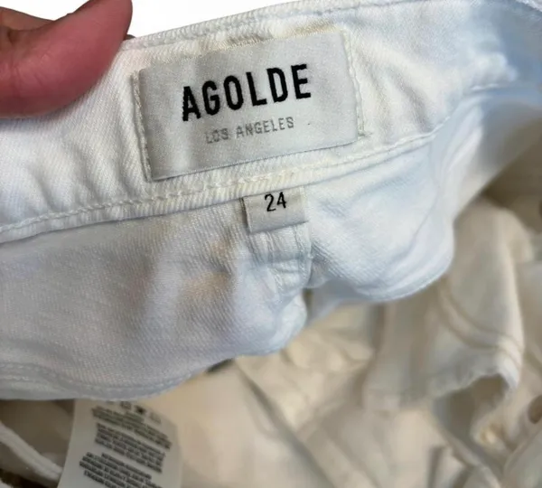 Agolde white denim jeans Size 24 #denim #highwaisted - Image 3