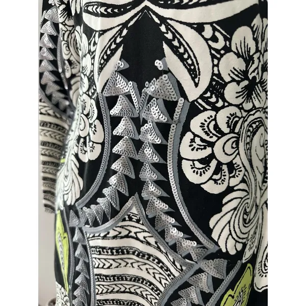 MINKPINK Highest Tower Embellished Mini‎ Dress Sequins Black Neon Lime Size S - Image 4