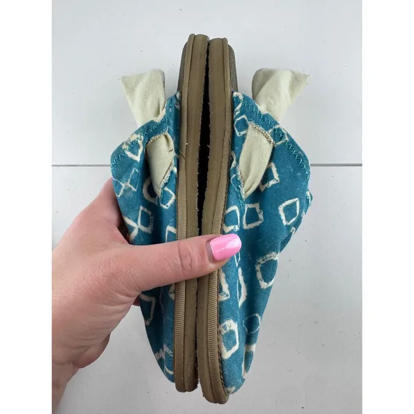 Sanuk Yoga Sling Sidewalk Surfers Womens 7 Blue White Geometric Boho Comfort‎ - Image 5