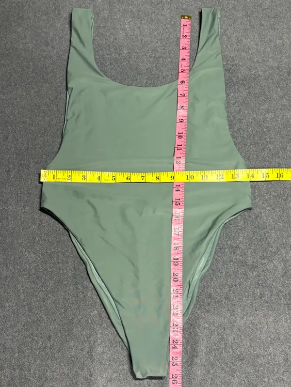 Aerie Olive Green Low Back One Piece Swimsuit Women’s Sexy Size M - Image 4