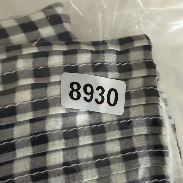 Reformation Black White Gingham Smocked Peplum Cami Top Spaghetti Strap M - Image 8