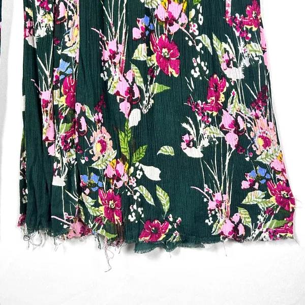Free People FP One Floral Wide Leg Pants Green Womens Small Boho Gauze Palazzo - Image 9