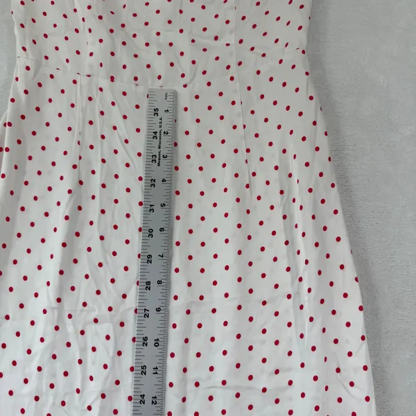 Mohito Women Polka Dot Off Shoulder Ruffle‎ Midi Dress White Red Size 32 NWT - Image 8