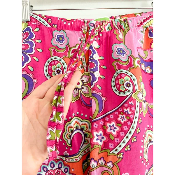 Vera Bradley | 2-Piece Cotton Pajama Set Pink Paisley Button Up | Sz S - Image 8