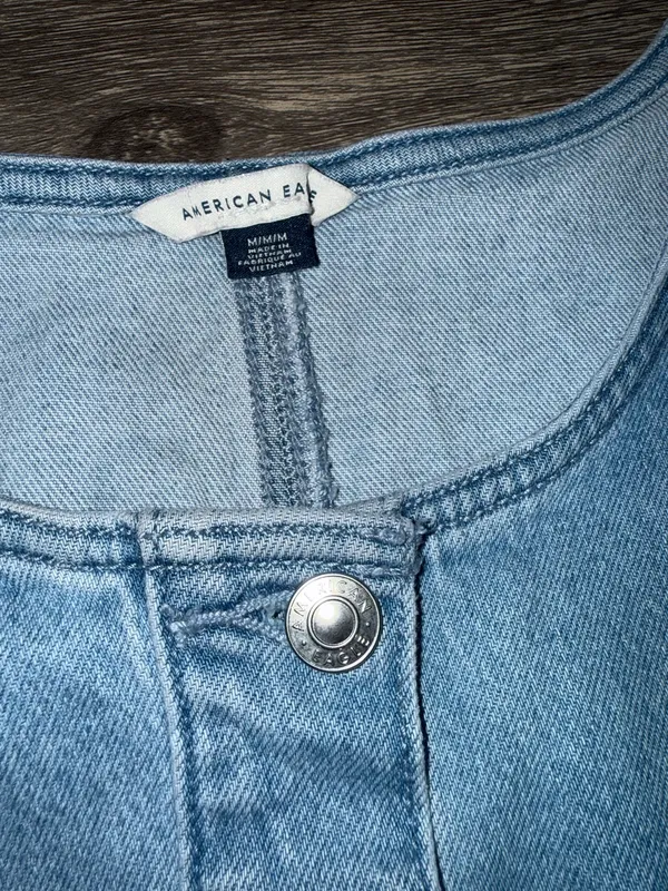 American Eagle NWOT Denim Pinafore Mini Dress - Image 5