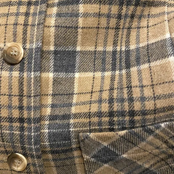 Vintage Pendleton Blazer Pure Wool 70s 3-Button Front Notch Lapel Plaid Gray 8 - Image 3