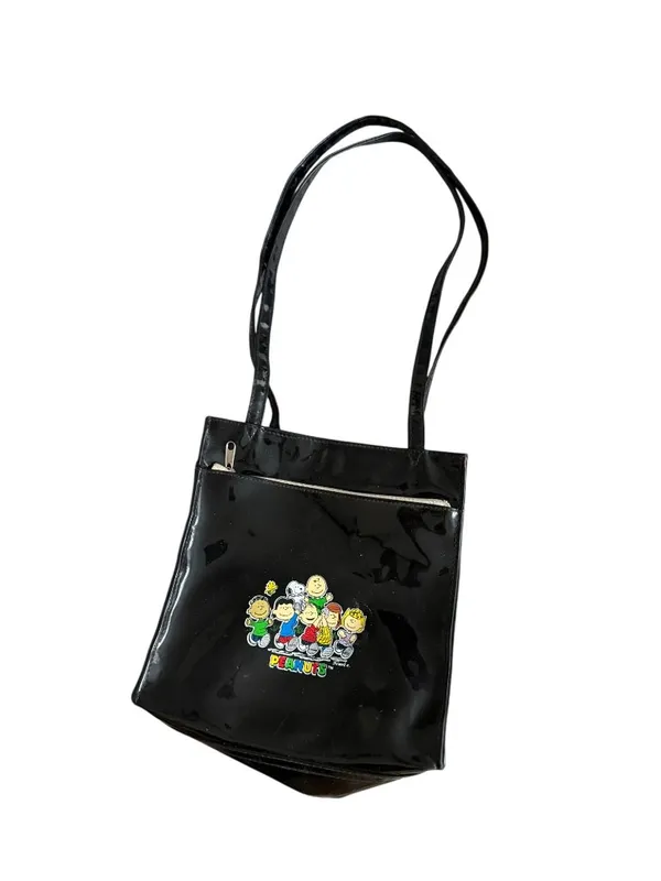 PEANUTS Vintage 70s/80s Charles Schultz Black Shoulder Bag - Image 10