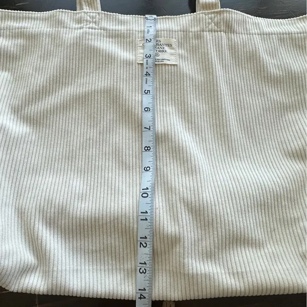 Sezane Corduroy Tote bag beige Velvet Striped - Image 8