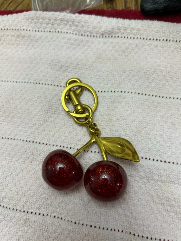 Cherry gold tone keychain Red - Image 2