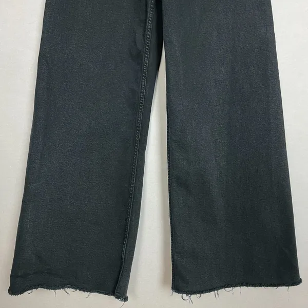Zara Jeans Marine Straight Jeans Size‎ 0 Women Wide Leg Raw Hem Faded High Rise - Image 4