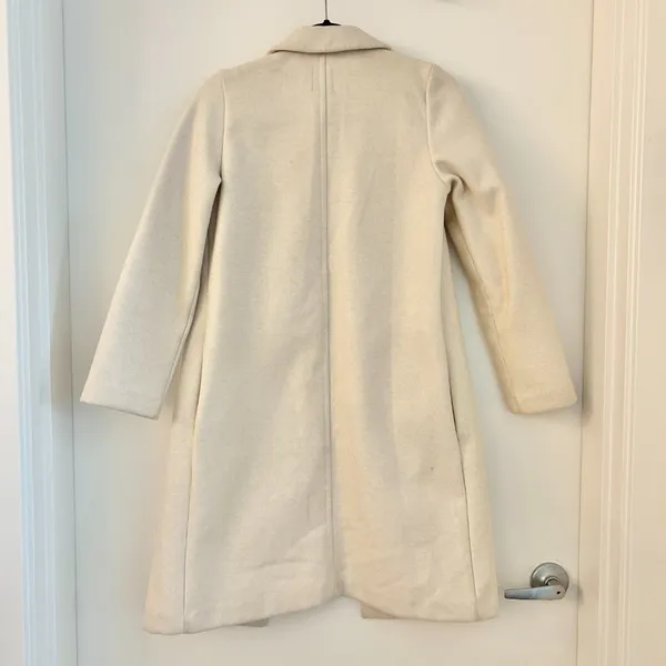 Zara Cream Lapel Open Front Trench Coat Size S - Image 11