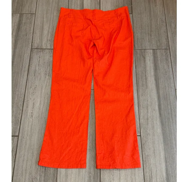 NEW NANA USA Wide Leg Pants Womens 2XL Orange Red Linen Blend Casual Minimalist - Image 2