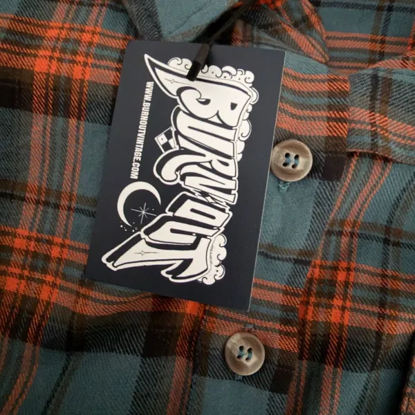 BURNOUT VINTAGE Teen Spirit Flannel in Green - Size Small - NWT New - Image 6