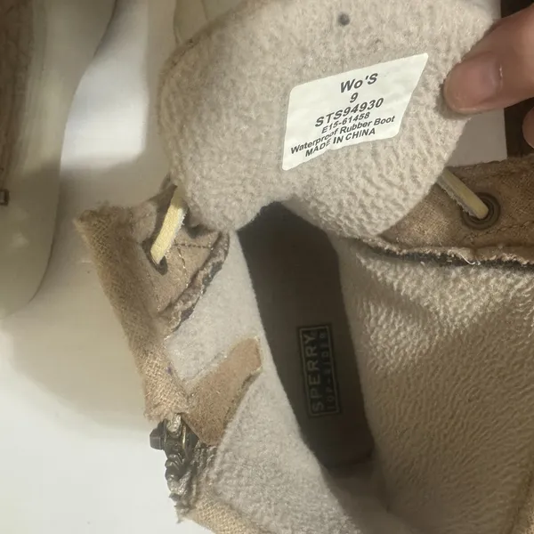 Sperry Top-Sider Womens Saltwater Duck Boots Tan Quilted Waterproof size 9 - Image 5