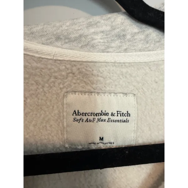 Abercrombie & Fitch Soft AF Max Essentials Quarter Zip Gray Sweatshirt Womens M - Image 2