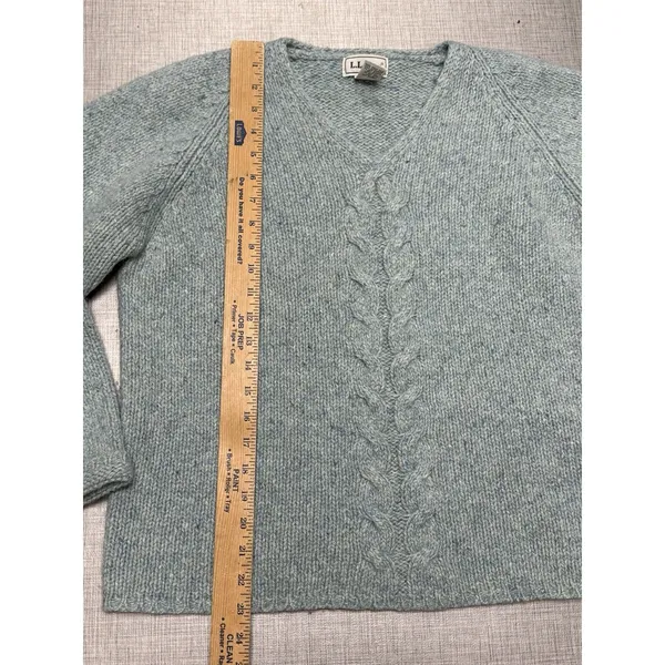 Vintage Women LL Bean‎ Wool Mohair Blend Green Sweater Chunky Medium Hong Kong - Image 4