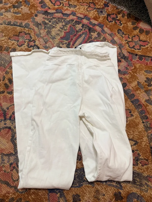 Urban Outfitters White Flare Jeans BDG Ruched V-Front - Image 6