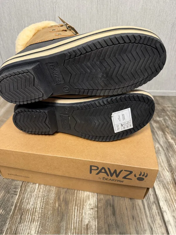PAWZ Women’s Brown and Black Winter Duck Boots - Waterproof Lace-Up Size 9 - Image 9