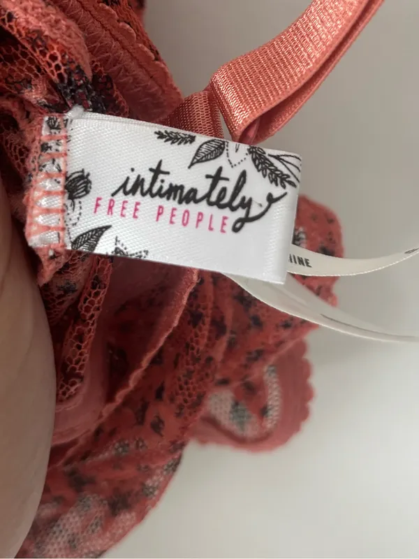 Free People Intimately Red Bralette Mesh Lace Dainty Stars Festival Concert - Image 7