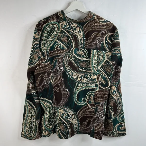 Chico's 3 US 16 XL Jacket Paisley Print Full Zip Stretch Long Sleeve lightweight - Image 6