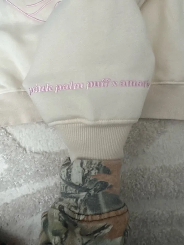 Pink Palm Puff Chasing Sunsets hoodie - Image 5