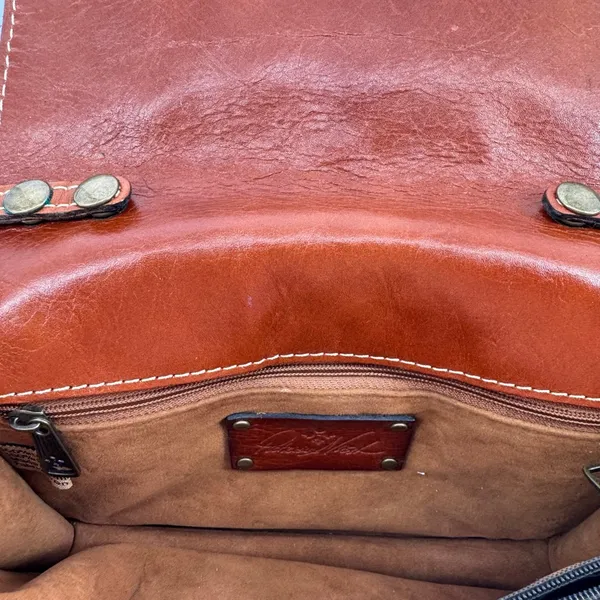 Patricia Nash Brown Tooled Leather Lanza Crossbody Bag & Clutch - Image 8