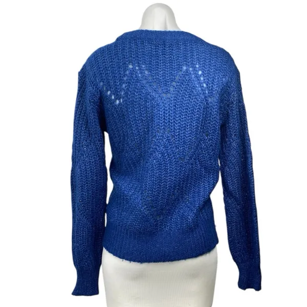Abercrombie & Fitch Women's Blue Long Sleeve Crew Neck Pullover Sweater Top S - Image 3