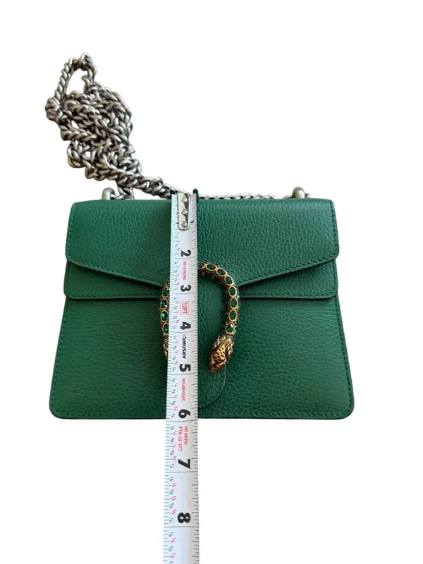GUCCI Dionysus Emerald Green Leather Mini Crossbody Bag - Image 3