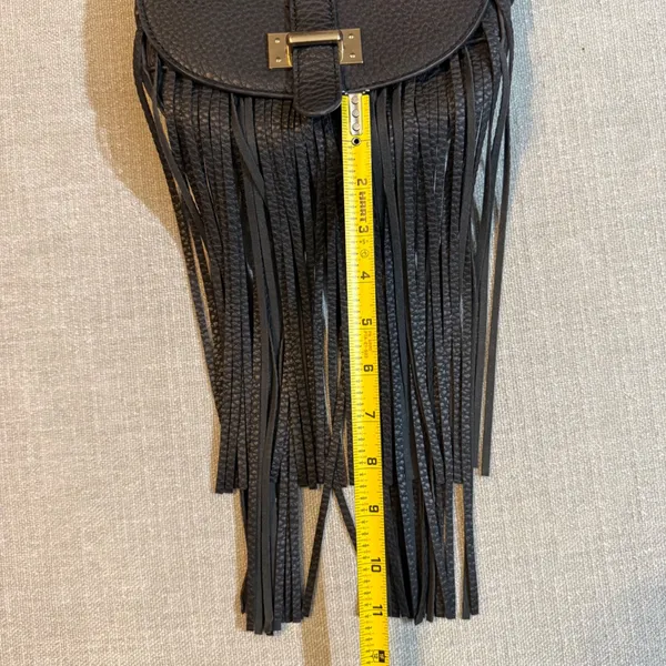 Metaphor Black Fringed Crossbody Bag Vegan Leather Boho‎ Festival Western Purse - Image 8