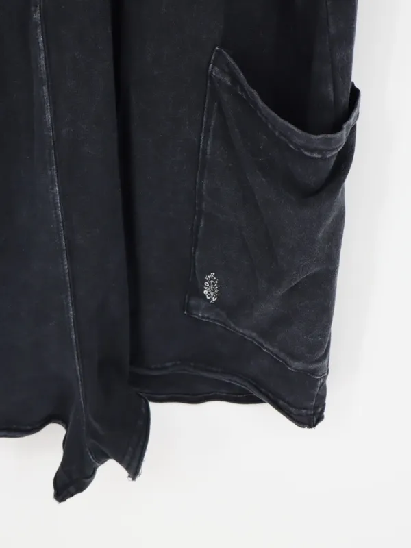 FP Movement Hot Shot Tee Romper Women’s M Black Mineral Wash Oversized Pockets - Image 7