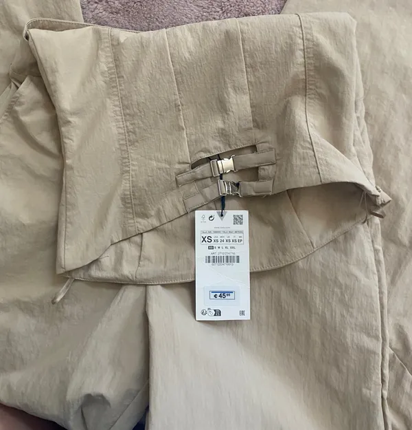 ZARA Tan Strapless Jumpsuit - Image 3