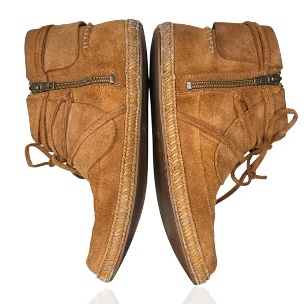 UGG Reid Moc Womens 8 Moccasin Booties‎ Chestnut Brown Suede Ankle Boots - Image 6