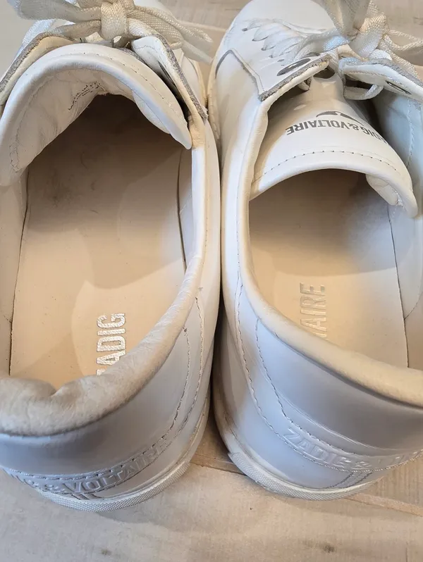 {41/11} Zadig & Voltaire Women's LA Flash Platform Sneakers White - Image 9