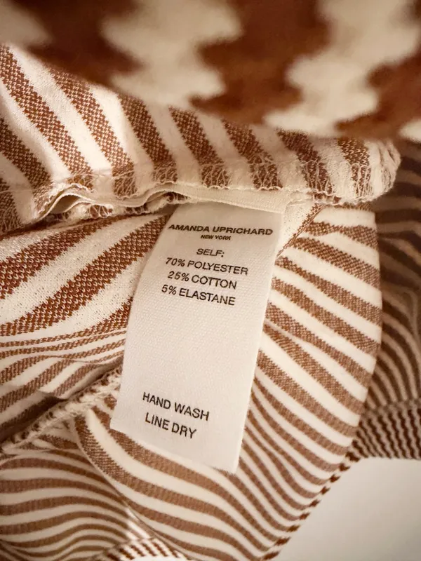NWT AMANDA UPRICHARD POLLYANNE DRESS BROWN CREAM Mini Striped Size Small S - Image 5