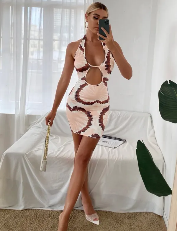 Cut Out Front Tie Dress - Image 4